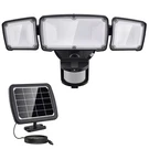 Glorious-lite Solar Security Lights 2400MAH Led Motion Sensor 3 Heads, Black. Fixed Price $76.99.