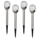 Solar Powered Dual Led Cracked Glass Ball Color Changing Lights, 4 Pack. Fixed Price $39.99.