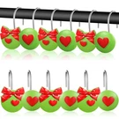 12 Pcs Christmas Shower Curtain Hooks Lime Green Rings Metal H.... Fixed Price $25.36.