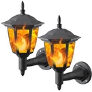 Dynaming 2 Pack Solar Flame Wall Lanterns Outdoor, Powered Mounted Sconce. Fixed Price $29.97.