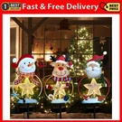 3 Pack Christmas Stake Decor, Outdoor Garden Solar Light Metal Snowman/santa Cla. Fixed Price $51.99.