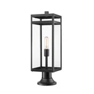 Z-lite Nuri 1 Light 23.50" Outdoor Pier Mount/round, Bk/clear 596PHBR-553PM-BK. Fixed Price $238.00.