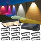 Solar Fence Lights 12 Pack Rgb Led IP65 Waterproof Powered Black Jofios Warm. Fixed Price $114.99.