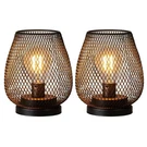 Decorkey Set Of 2 Battery Operated Lamp Led Table Lantern, Metal Cage Cordless. Fixed Price $34.16.