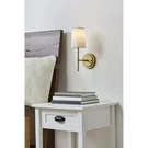 Better Homes & Gardens Meadowood Light Wall Sconce Burnished Brass Finish Shade. Fixed Price $33.95.