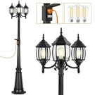 Partphoner Outdoor Lamp Post Light With Gfci Outlet, 3-HEAD Classic Black Lig.... Fixed Price $299.99.