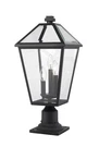 Talbot 3-LIGHT Outdoor Pier Mounted Fixture In Black. Fixed Price $330.00.