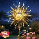 Me Solar Garden Stakes Sun Design, Waterproof Yard Light. Fixed Price $44.99.