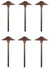 Landscape Low Voltage Lighting - Mushroom Path Rust Finish Pack Of 6. Fixed Price $135.00.