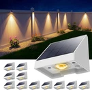 12 Pack Solar Powered Fence Lights Outdoor Waterproof With Warm White Led Spot. Fixed Price $88.73.