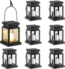 Gigalumi 8 Pack Solar Hanging Lantern Outdoor, Candle Effect Light With Stakes. Fixed Price $79.26.