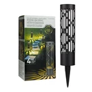 Testrite 4-PACK Solar Bollard Rotating Pathway Light, Steel Leaf Lights. Fixed Price $38.88.