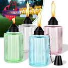 4 Pack Glass Torches, Canister Citronella Refillable Tabletop.... Fixed Price $45.86.