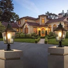 Lovmor 2-PACK Outdoor Black Post Lantern Light Clear Glass Pillar Lamp Garden. Fixed Price $87.92.