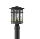 Outdoor Post Lights Fixture - Exterior Lantern With Seeded Glass In Black. Fixed Price $49.00.