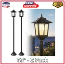 Pasamic 63 Solar Lamp Post 2PACK, Waterproof Outdoor Lights, Warm White. Fixed Price $51.59.