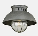 Vaxcel Harwich 1 Light Outdoor Ceiling, Textured Gray/clear Seeded Glass - T0264. Fixed Price $59.99.