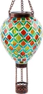 Mosaic Hot Air Balloon Solar Lantern Amber Green Hanging Outdoor Garden Light. Fixed Price $74.99.