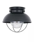 Sea Gull Lighting Outdoor Flush Mount Black Clear Seeded Glass Shade 1-LIGHT. Fixed Price $79.99.