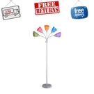 Mainstays 5-LIGHT Floor Lamp, Multi-color Shades, Silver Metal Finish, Modern. Fixed Price $39.99.