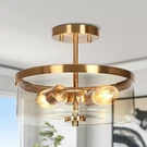 Classy Leaves Semi Flush Mount Ceiling Light Modern Gold Fixture. Fixed Price $52.87.
