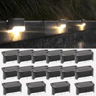 Fohil 16 Pack Solar Fence Lights Outdoor, Step Led Warm White. Fixed Price $19.99.