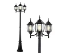 Partphoner Outdoor Lamp Post Light 3-HEAD, Classic Black With Clear Glass Panel. Fixed Price $145.00.