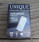 Unique Lighting Systems Flex Gold T3 Bi-pin 2W 2700K 180 Lumen Led Bulb. Fixed Price $17.00.