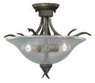 Autumn Patina And Clear Seeded Glass Semi Flush Ceiling Light Orig $261. Fixed Price $59.99.