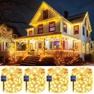 Ornnut 4-PACK Solar String Lights Outdoor 8 Modes, Warm White. Fixed Price $32.63.