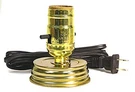 Mason Jar Lamp Making Kit Pre-wired, Ready To Use! Gold Color Lid & Socket. Fixed Price $10.99.