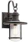Kichler Riverwood 16.75" 1-LIGHT Outdoor Wall Mount, Weathered Zinc (49193WZC). Fixed Price $250.00.
