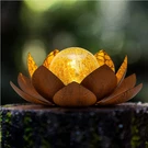 Solar Lights Outdoor Metal Lotus Flower Led Waterproof Glass Decorative Gi. Fixed Price $49.48.