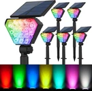 Color Changing Solar Spot Lights 6PACK Waterproof Auto On/off For Outdoors. Fixed Price $80.99.