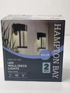 Hampton Bay Solar Led Wall/deck Lights 1004 701 952 Black Finish 2-PACK. Fixed Price $27.99.