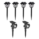 Portfolio 6-PC 4 Landscape & 2 Spotlight Lights Black Solar Led Path Kit New 10A. Fixed Price $23.98.