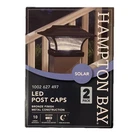 Hampton Bay Solar Led Post Caps Bronze Finish Frosted 2-PACK 1002 627 497 Nib!. Fixed Price $34.98.