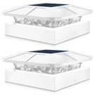 Peasur 4X4 Solar Post Cap Lights Outdoor With 3 Modes, 2 Packs, White. Fixed Price $36.64.