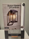 Better Homes And Gardens Solar Outdoor Wall Light Sconce Matte Black 13.5". Fixed Price $36.00.