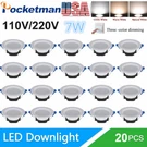 4 20PC 7W 3COLOR Dimmable Led Downlight Recessed Ceiling Panel 85-265V Us. Fixed Price $16.99.