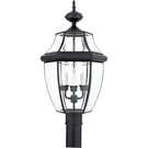Quoizel NY9043K Newbury 3-LIGHT Outdoor Post Lantern Fixture, Black. Fixed Price $220.00.
