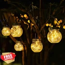 Cooo Crackle Glass Solar Lantern 2 Pack 30 Led Firefly Lights. Fixed Price $27.99.