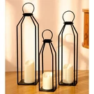 Perfnique Modern Farmhouse Lanterns, Set Of 3 Black Metal W/ 6HR Tim.... Fixed Price $64.61.