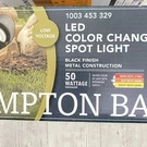 Hampton Bay 400 Lumen Black Led Outdoor Spotlight W/adjustable Color. Fixed Price $22.95.