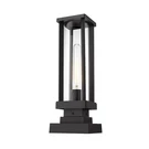 Z-lite Glenwood Light 17.5" Outdoor Pier Mount, Black, Clear 586PHMS-SQPM-BK. Fixed Price $229.50.