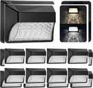 Solar Fence Lights Outdoor 8 Pack, Deck Medium, Gray Black. Fixed Price $47.42.