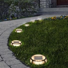 Sterno, 4 Pk Solar Multi-surface Led Disc Light, Step Walkways Poolside Garden. Fixed Price $58.00.