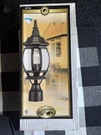 Hampton Bay Outdoor Post Lantern Black Finish 6.25"WIDE 18.5" Tall New Box. Fixed Price $39.50.