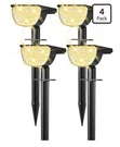 Gkgg Solar Spot Lights Outdoor Waterproof IP65 76 Led Warm White Landscape 4PACK. Fixed Price $29.99.
