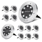 Solar Lights, 12 Pack 8 Led Disk Outdoor In-ground Light.... Fixed Price $46.10.